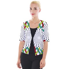 Round Star Colors Illusion Mandala Cropped Button Cardigan by Mariart