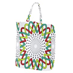 Round Star Colors Illusion Mandala Giant Grocery Tote