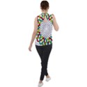 Round Star Colors Illusion Mandala Mock Neck Chiffon Sleeveless Top View2