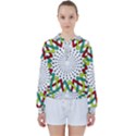 Round Star Colors Illusion Mandala Women s Tie Up Sweat View1