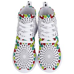 Round Star Colors Illusion Mandala Women s Lightweight High Top Sneakers