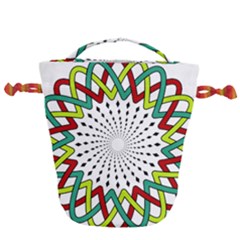 Round Star Colors Illusion Mandala Drawstring Bucket Bag