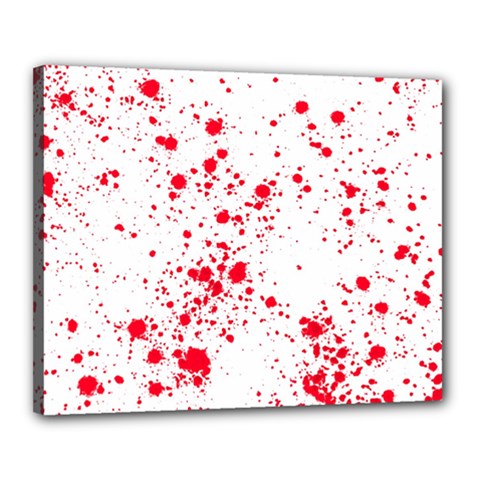 Red And White Splatter Abstract Print Canvas 20  X 16  (stretched)