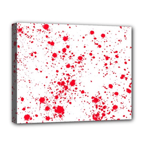 Red And White Splatter Abstract Print Deluxe Canvas 20  X 16  (stretched)