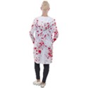 Red And White Splatter Abstract Print Hooded Pocket Cardigan View2