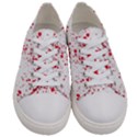 Red And White Splatter Abstract Print Women s Low Top Canvas Sneakers View1