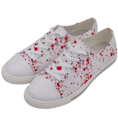 Red And White Splatter Abstract Print Women s Low Top Canvas Sneakers