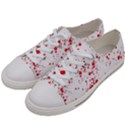 Red And White Splatter Abstract Print Women s Low Top Canvas Sneakers View2