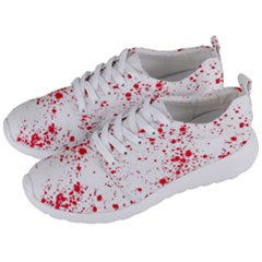 Red And White Splatter Abstract Print Men s Lightweight Sports Shoes by dflcprintsclothing