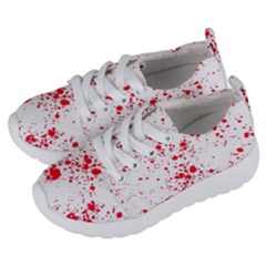 Red And White Splatter Abstract Print Kids  Lightweight Sports Shoes by dflcprintsclothing