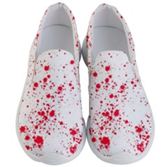 Red And White Splatter Abstract Print Men s Lightweight Slip Ons by dflcprintsclothing