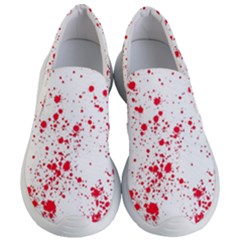 Red And White Splatter Abstract Print Women s Lightweight Slip Ons by dflcprintsclothing