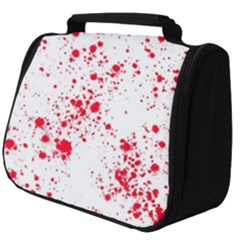 Red And White Splatter Abstract Print Full Print Travel Pouch (big)