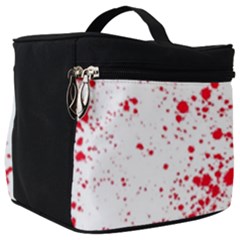 Red And White Splatter Abstract Print Make Up Travel Bag (big)