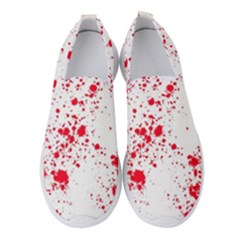 Red And White Splatter Abstract Print Women s Slip On Sneakers by dflcprintsclothing