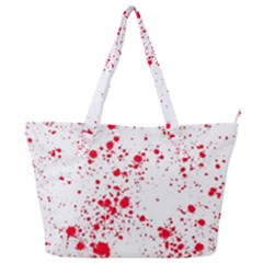 Red And White Splatter Abstract Print Full Print Shoulder Bag