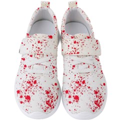 Red And White Splatter Abstract Print Men s Velcro Strap Shoes by dflcprintsclothing