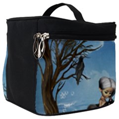 Cute Little Fairy With Wolf On The Beach Make Up Travel Bag (big) by FantasyWorld7