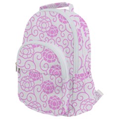 Peony Asia Spring Flowers Natural Rounded Multi Pocket Backpack