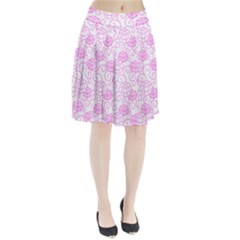 Peony Asia Spring Flowers Natural Pleated Skirt by Pakrebo