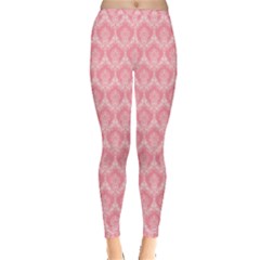 Damask Floral Design Seamless Inside Out Leggings by Pakrebo