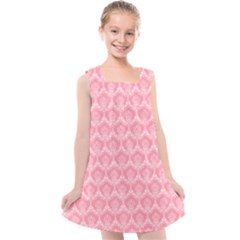 Damask Floral Design Seamless Kids  Cross Back Dress by Pakrebo