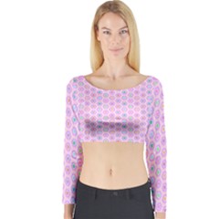 A Hexagonal Pattern Unidirectional Long Sleeve Crop Top by Pakrebo