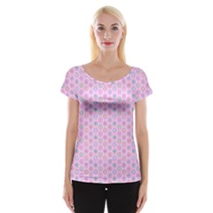 A Hexagonal Pattern Unidirectional Cap Sleeve Top by Pakrebo