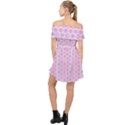 A Hexagonal Pattern Unidirectional Off Shoulder Chiffon Dress View2