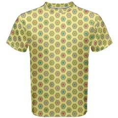 A Hexagonal Pattern Unidirectional Men s Cotton Tee by Pakrebo