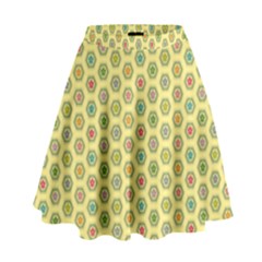 A Hexagonal Pattern Unidirectional High Waist Skirt by Pakrebo