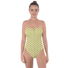 A Hexagonal Pattern Unidirectional Tie Back One Piece Swimsuit by Pakrebo