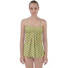 A Hexagonal Pattern Unidirectional Babydoll Tankini Set by Pakrebo