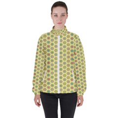 A Hexagonal Pattern Unidirectional Women s High Neck Windbreaker by Pakrebo