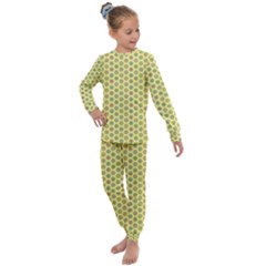 A Hexagonal Pattern Unidirectional Kids  Long Sleeve Set 