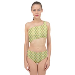 A Hexagonal Pattern Unidirectional Spliced Up Two Piece Swimsuit by Pakrebo