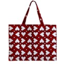 Graphic Heart Pattern Red White Zipper Mini Tote Bag View1