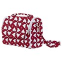 Graphic Heart Pattern Red White Satchel Shoulder Bag View1