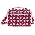 Graphic Heart Pattern Red White Satchel Shoulder Bag View3