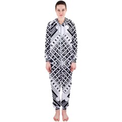 Pattern Tile Repeating Geometric Hooded Jumpsuit (ladies)  by Pakrebo