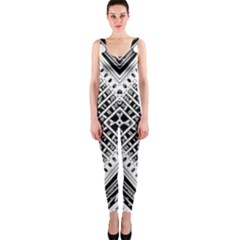 Pattern Tile Repeating Geometric One Piece Catsuit by Pakrebo