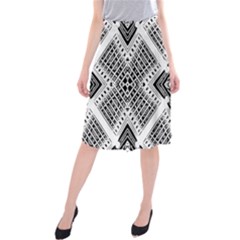 Pattern Tile Repeating Geometric Midi Beach Skirt by Pakrebo