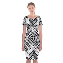 Pattern Tile Repeating Geometric Classic Short Sleeve Midi Dress by Pakrebo