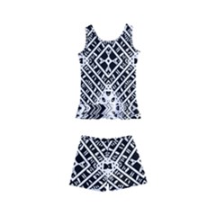 Pattern Tile Repeating Geometric Kids  Boyleg Swimsuit by Pakrebo