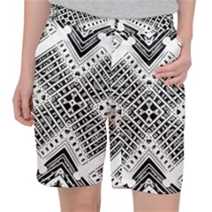 Pattern Tile Repeating Geometric Pocket Shorts by Pakrebo