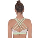 Roses flowers pink and pastel lime green pattern with retro dots Cross String Back Sports Bra View2