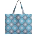 White Light Blue Gray Tile Zipper Mini Tote Bag View1