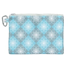 White Light Blue Gray Tile Canvas Cosmetic Bag (xl) by Pakrebo