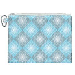 White Light Blue Gray Tile Canvas Cosmetic Bag (xxl) by Pakrebo