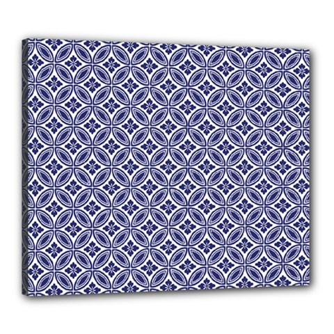 Wreath Differences Indigo Deep Blue Canvas 24  X 20  (stretched) by Pakrebo